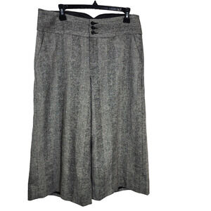 Body By Victoria Pant 12 Bridget Fit Culottes Black Wide Leg Crop Wool Blend Y2K